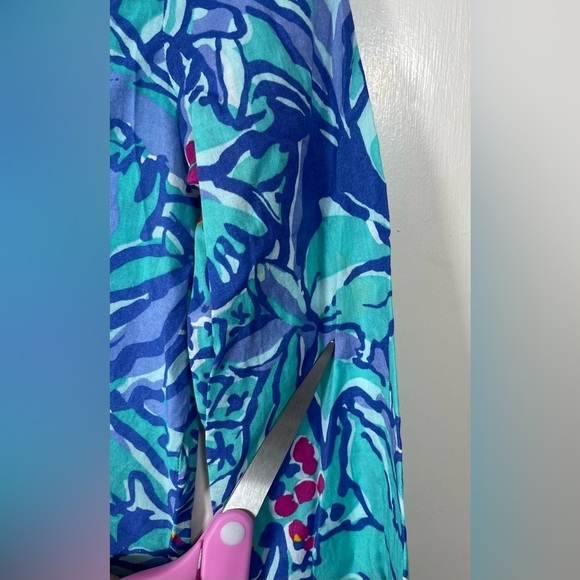 Lilly Pulitzer Sarasota Beaded Blue Iris Mai Tai Tunic Top Women’s Size XS - Picture 10 of 16